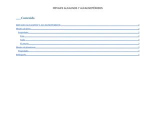 Metales Alcalinos y Alcalinotérreos