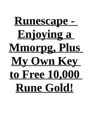 Runescape - Enjoying a Mmorpg, Plus My Own Key to Free 10,000 Rune Gold!