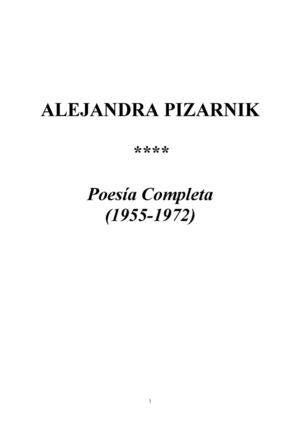 Alejandra Pizarnik - poesía completa -