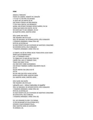 PINK- JUST GIVE ME A REASON