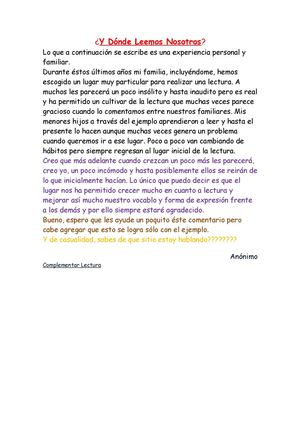 Donde leemos nosotros