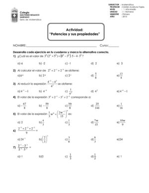Actividad: Potencias y sus propiedades