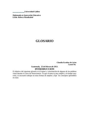 TERMINOLOGIA NEUROCIENCIA