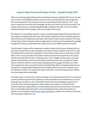 Stupidly Simple SEO - Targeted Traffic - Fast Results