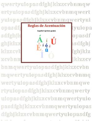 "Reglas de Acentuación", Español I (Primer Grado)
