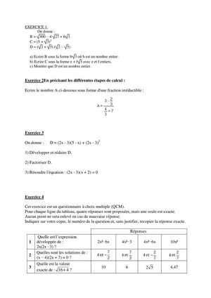 Brevet Maths