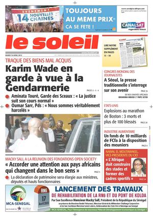 Edition du 16 Avril 2013