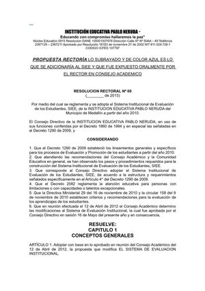 Propuesta de reforma al SIEE de rectoría