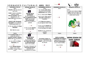 JORNADES CULTURALS ABRIL 2013