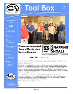 April 2013 Newsletter