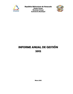 Informe Anual de Gestión 2012
