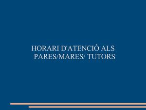 Horario de atención a padres