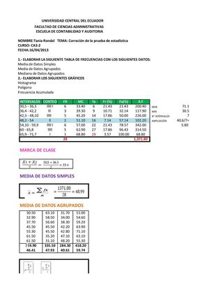 corrección de la prueba de estadística Tania Rondal