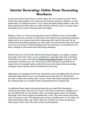 Interior Decorating: Online Home Decorating Brochures