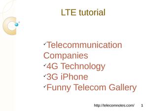 LTE tutorial