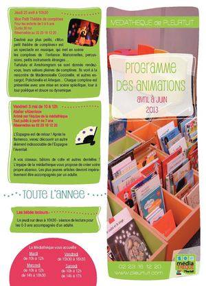 Programme animations avril à juin 2013