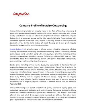 About Impulse Outsourcing India