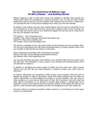 The Importance of Referrer Logs