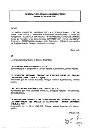 Carrefour : Accord NAO 2013