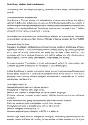 SmartDeploy windows deployment services