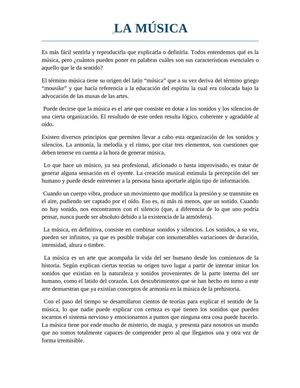 La música ¿Qué es? 