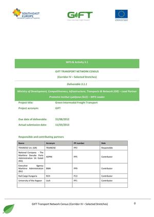 Corridor IV - Mapping of current status of GIFT freight transport - D 3.1.1 