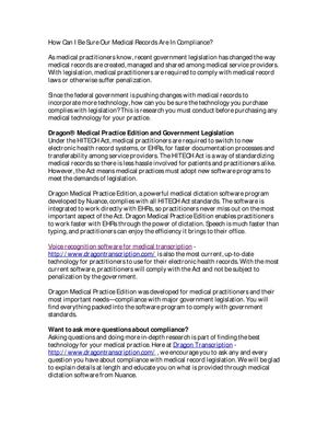 How Can I Be Sure Our Medical Records Are In Compliance?