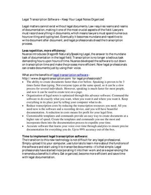 Legal Transcription Software – Keep Your Legal Notes Organized