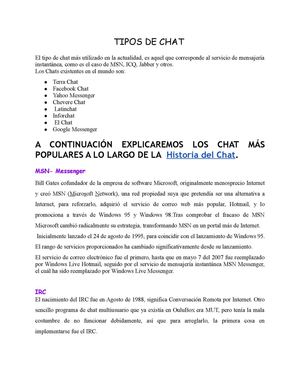 TIPOS DE CHAT