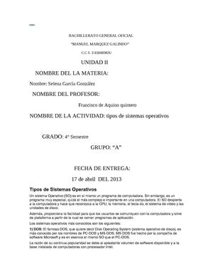 tipos de sistemas operativos