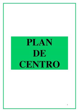 Plan de Centro: C.E.I.P.: Agustín Serrano de Haro