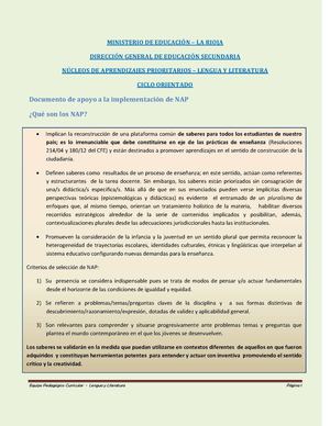 Documento de apoyo a la implementación de NAP ESO - L y L