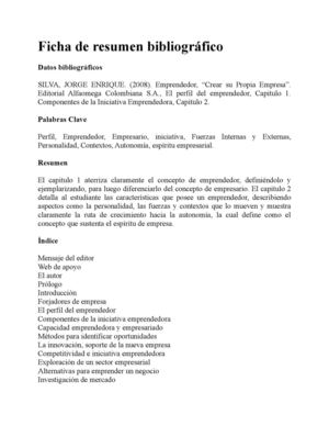 Resumen bibliografico Emprendedor