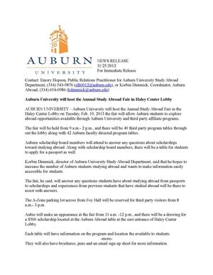 Auburn University Study Abroad Media Kit