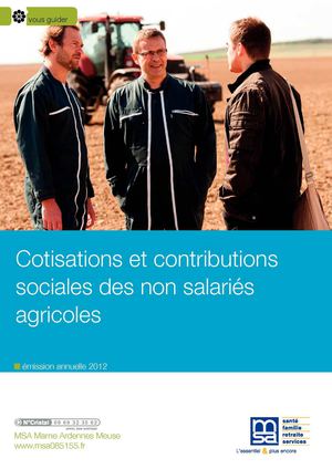 Cotisations et contributions sociales des Non salariès agricoles