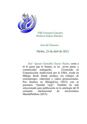 Programa de clausura