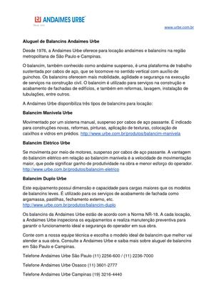 Aluguel de Balancins Andaimes