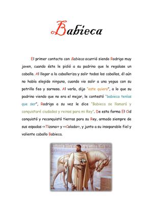 Babieca, El caballo del Cid