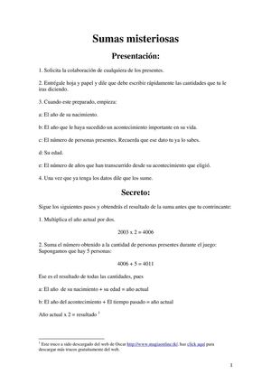 Trucos De Magia Matemagia