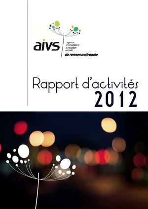 Rapport d'Activités 2012 | AIVS de Rennes Métropole