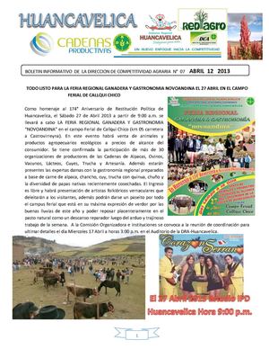 Agricultura Huancavelica 07-2013