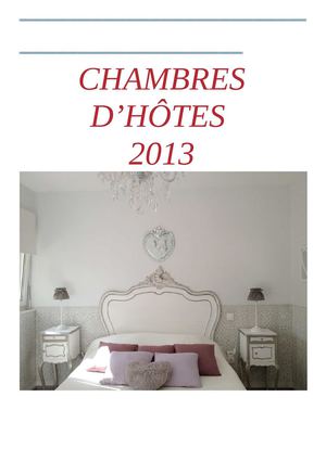 chambres d'hôtes et meublés 2013