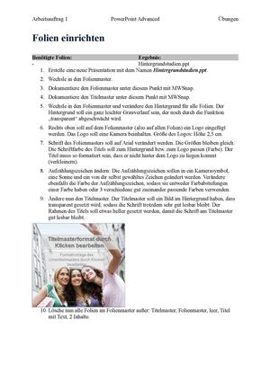Folienmaster Übung 