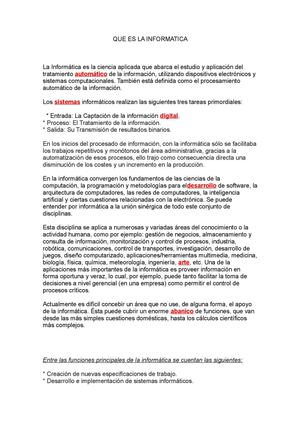 QUE ES LA INFORMATICA