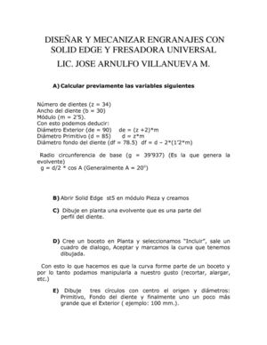 Diseño y mecanizado piñones dientes rectos