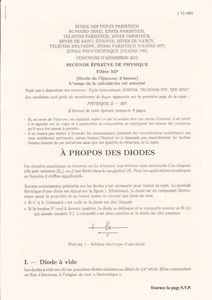 Mines Ponts - 2013 - Physique 2 - Sujet MP