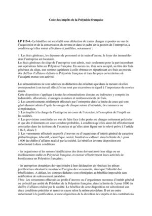 Code des impôts de la Polynésie français, article 113-4, § 5 bis