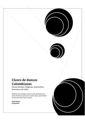 Danzas Rituales, Religiosas, Zoomórficas, Amorosas y de Labor de Colombia