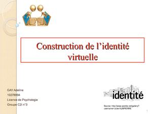 Construction de l'identité virtuelle  (Gay Adeline)