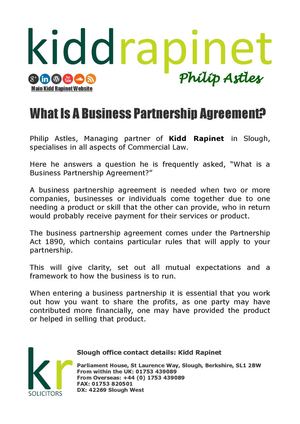What Is A Business Partnership Agreement?